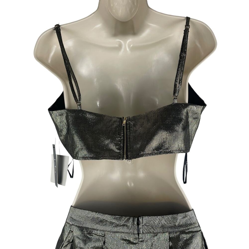 Lulu's Pure Brillance Metallic Cami Skirt 2pcs Set Gold Size M - Picture 9 of 12